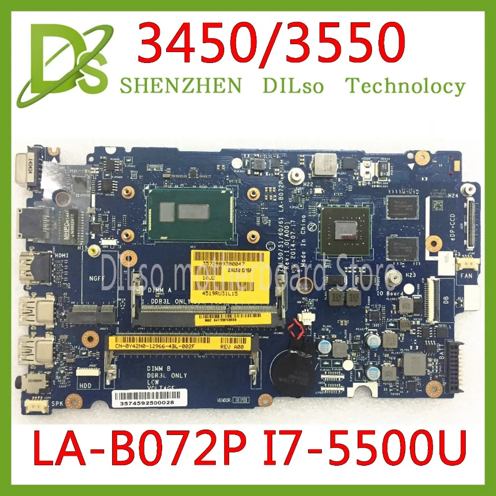 KEFU LA B072P CN 0YWW5F 01J67F для Dell Latitude 3450 3550 Материнская плата ZAL50/51/60/61 i7 5500u тест