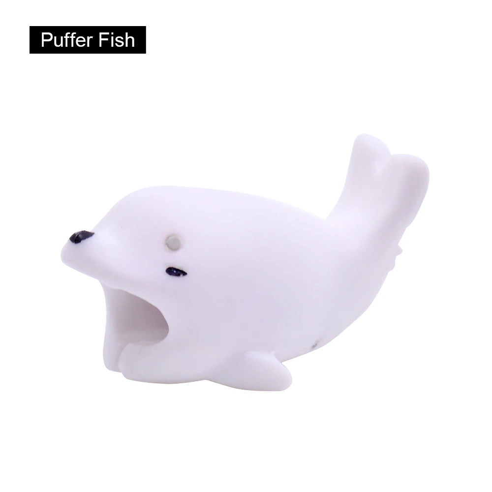 Puffer Fish CHIPAL милый укус животное кабель протектор для iPhone USB кабель Органайзер Chompers кусачки кукла модель моталки аксессуар для телефона, держатель - Цвет: Puffer Fish