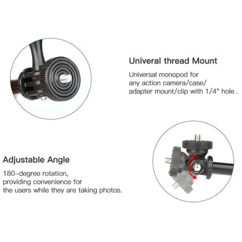 Монопод для экшн камеры Алюминиевое Крепление Камеры GoPro Hero 6 5 7 4 Black Silver Session Sjcam Sj7
