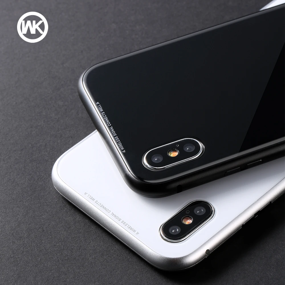 WK Магнитный адсорбционный чехол для телефона iPhone X бампер Роскошная алюминиевая