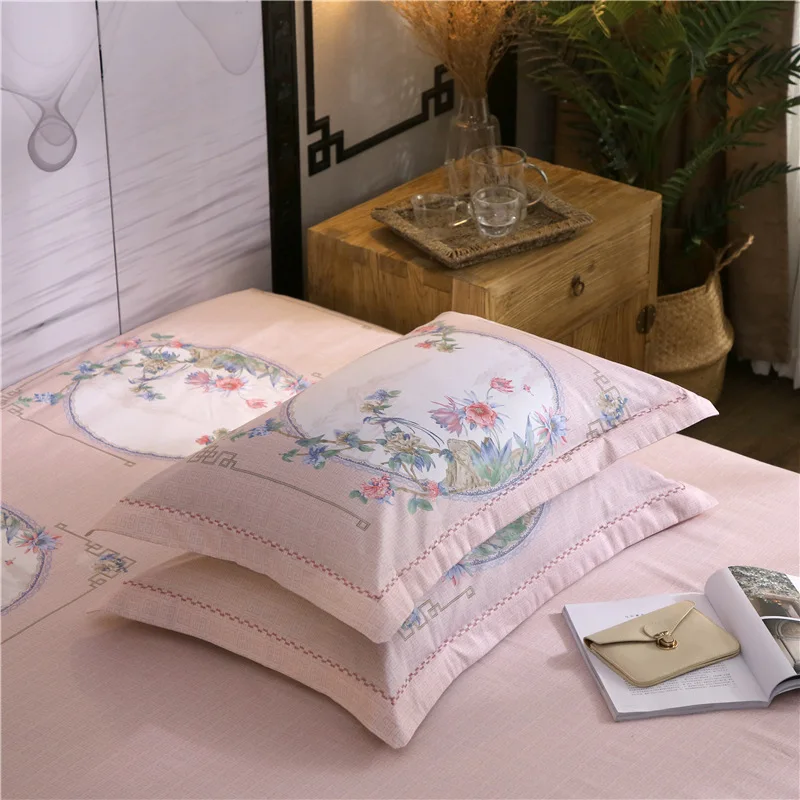 Удобные постельные комплекты из 100% хлопка двухсторонняя печать 4 шт. льняное