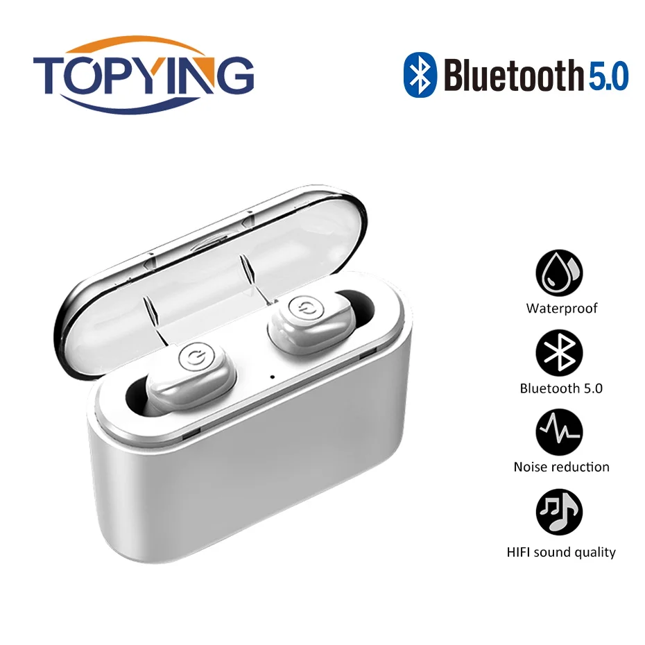 TOPYING Беспроводной Bluetooth наушники True глубокий бас стерео звук спортивные
