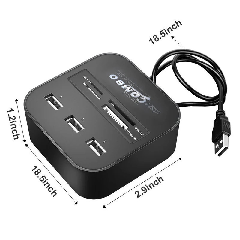 Устройство для чтения карт памяти Maikou 3 порта USB разветвитель 7 в 1 поддержка Micro TF SD