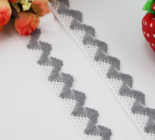 Gray 20 мм много цветов Варианты хлопок вышитые сетчатая лента DIY ремесло 2y/лот N0821 - Цвет: Gray
