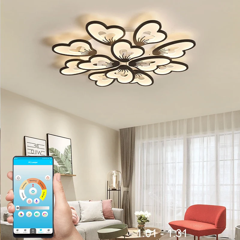 Современная светодиодная люстра приложение с пультом дистанционного управления