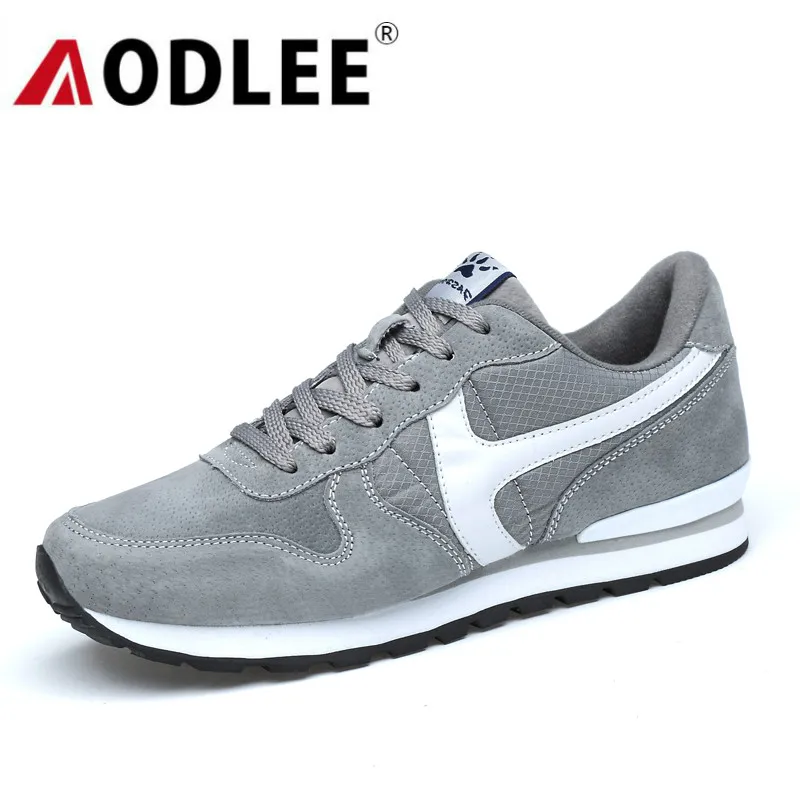 AODLEE Light Mens Casual Shoes Men Sneakers Breathable Fashion Walking Leather Grey Solid | Обувь