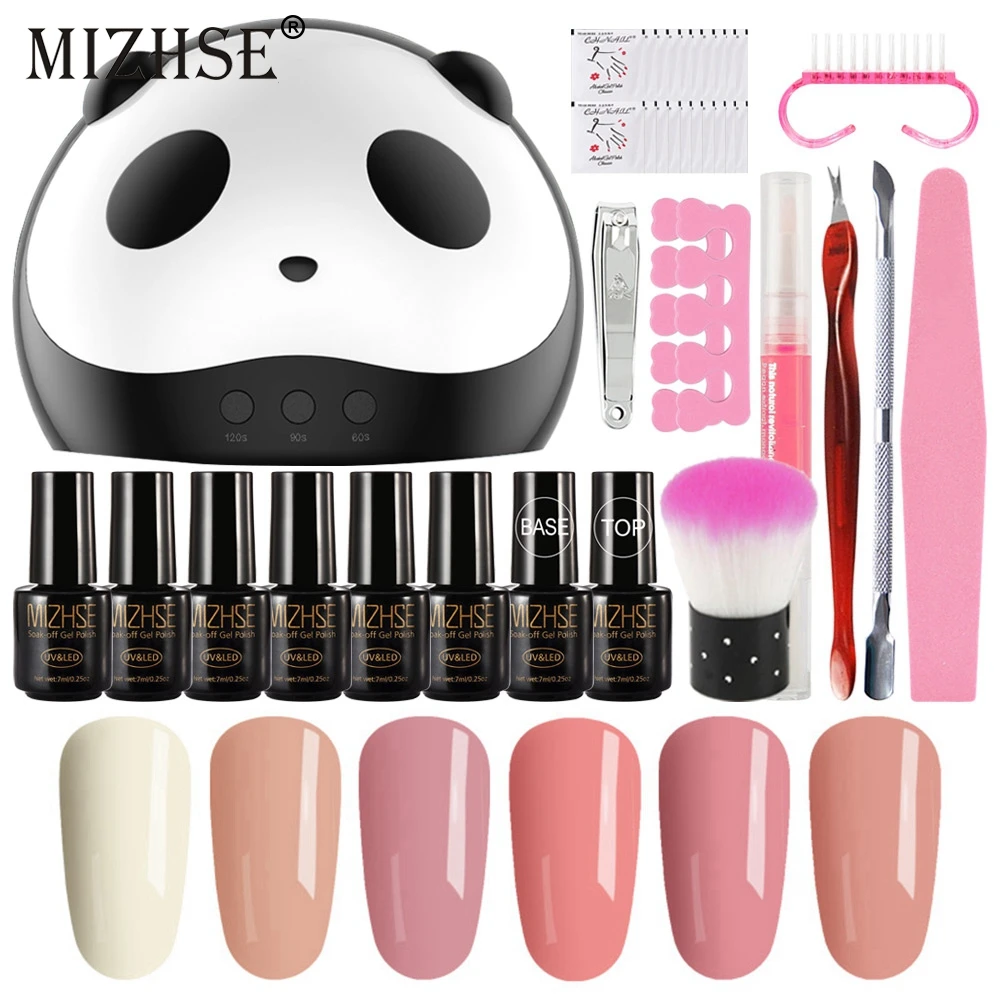 MIZHSE наборы для гелевых ногтей с лампой отмачиваемый гель лак Esmaltes Permanentes набор 7