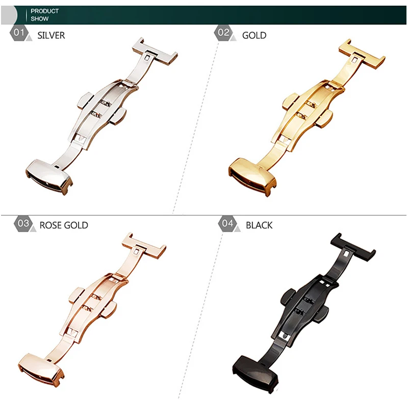 2018 новые золотые черные наручные часы Двойной Пресс Автоматическая Пряжка из