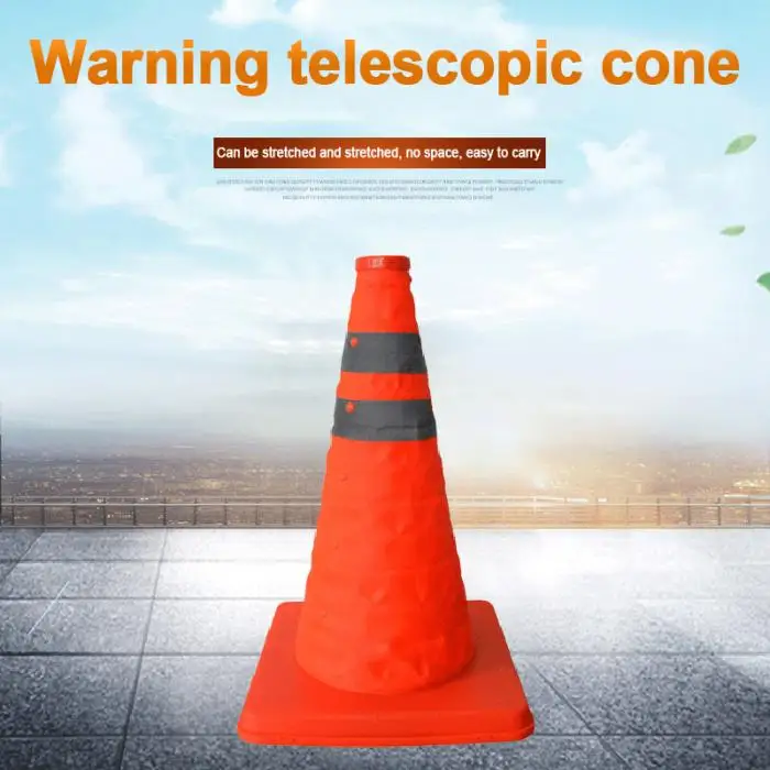 Reflective Traffic Cone Retractable Space-saving Portable Warning Sign Roadblock JR Deals