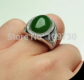 Бесплатная доставка кольцо на палец китайский зеленый Jade Jasper jadeite изумруд