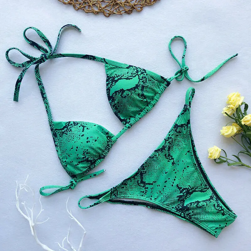 Купальник бикини с чашками пуш ап и лямкой на шее|Комбинезоны| |