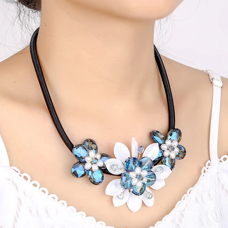 Natural pearl shell freshwater sweater chain long necklace female near round double layer wild high-end personality | Украшения и