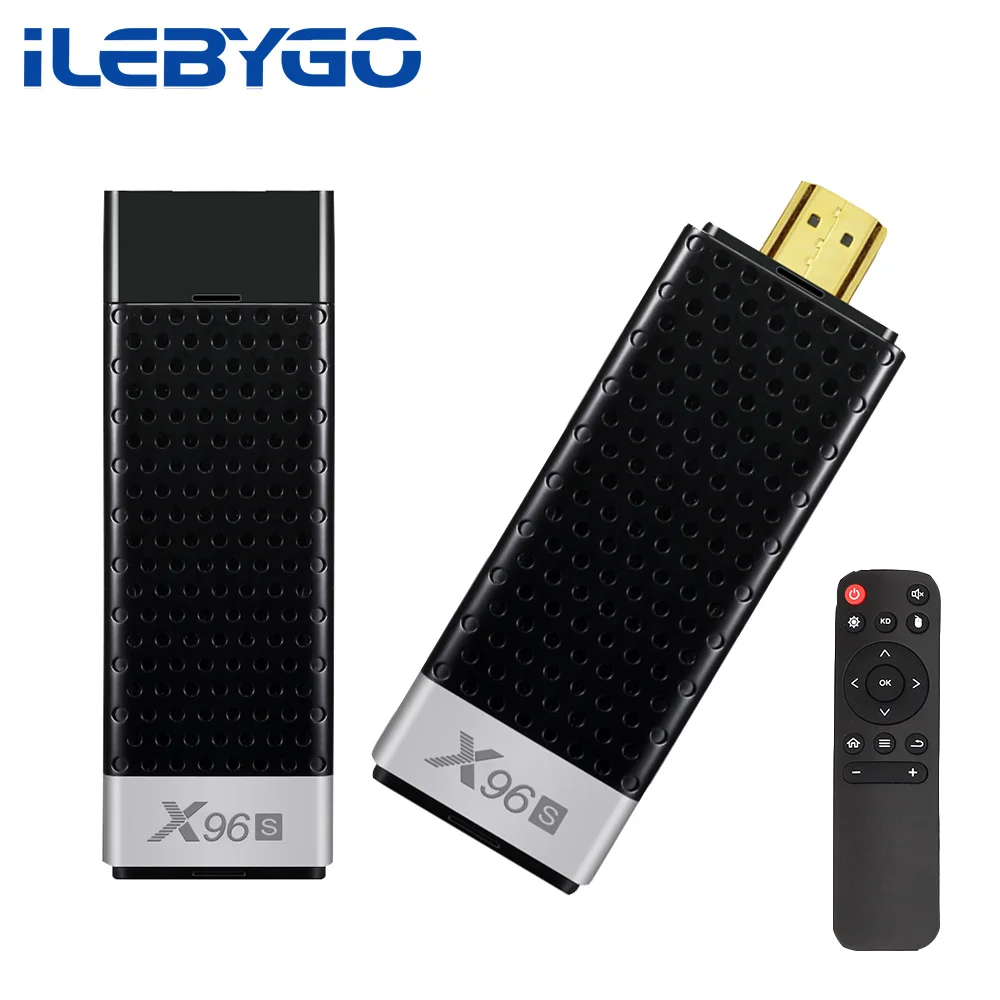 Мини ТВ флешка Ilebygo X96S 4K на базе Android 8 1 4 ГБ 32 S905Y2 четыре ядра 2 ГГц и 5 Двойной Wi Fi BT4.2