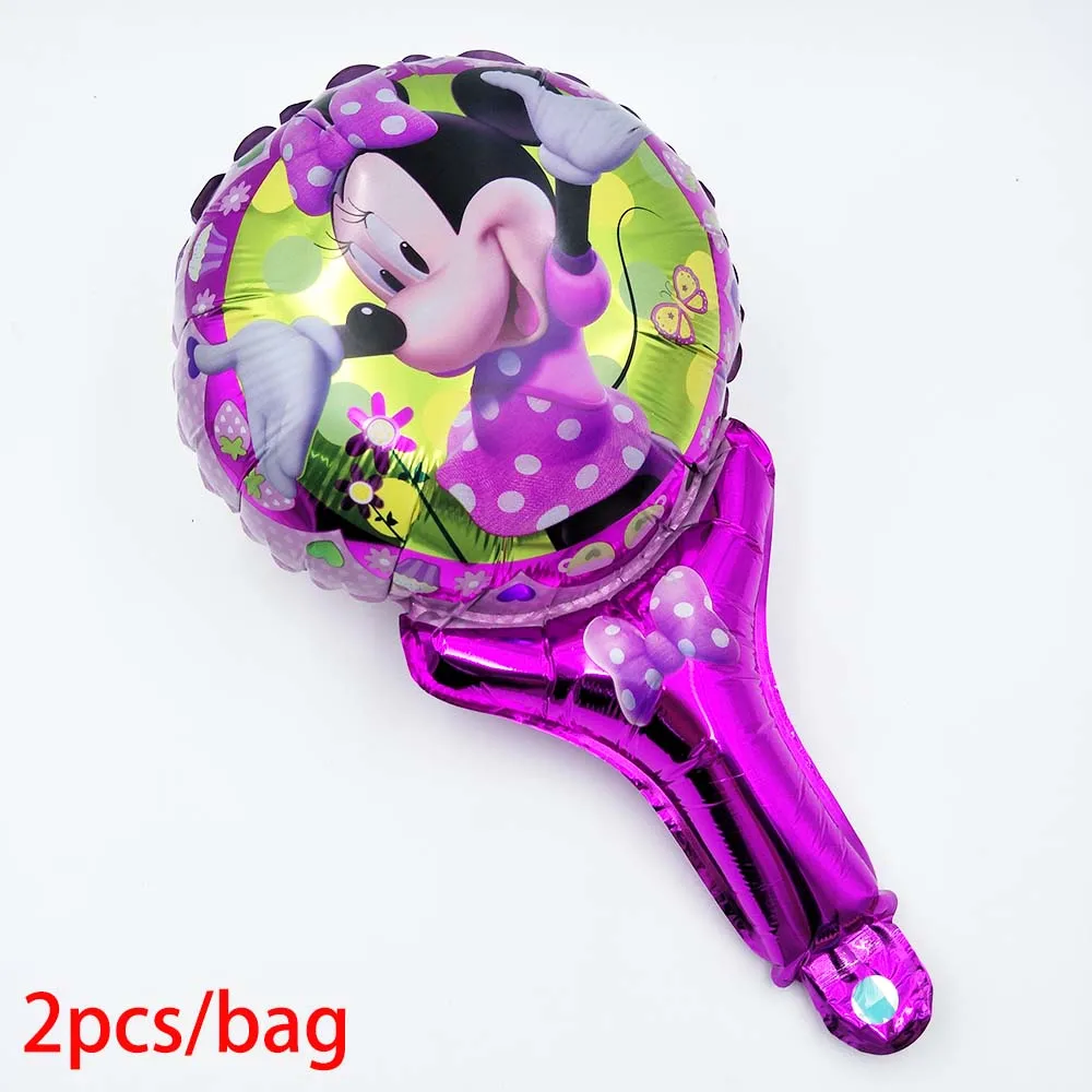 balloon 2pcs Минни Маус День Рождения украшения принадлежности для детей непокорные скатерти тарелки чашка колпачок баннер красный розовый детский душ сувениры набор - Цвет: balloon 2pcs