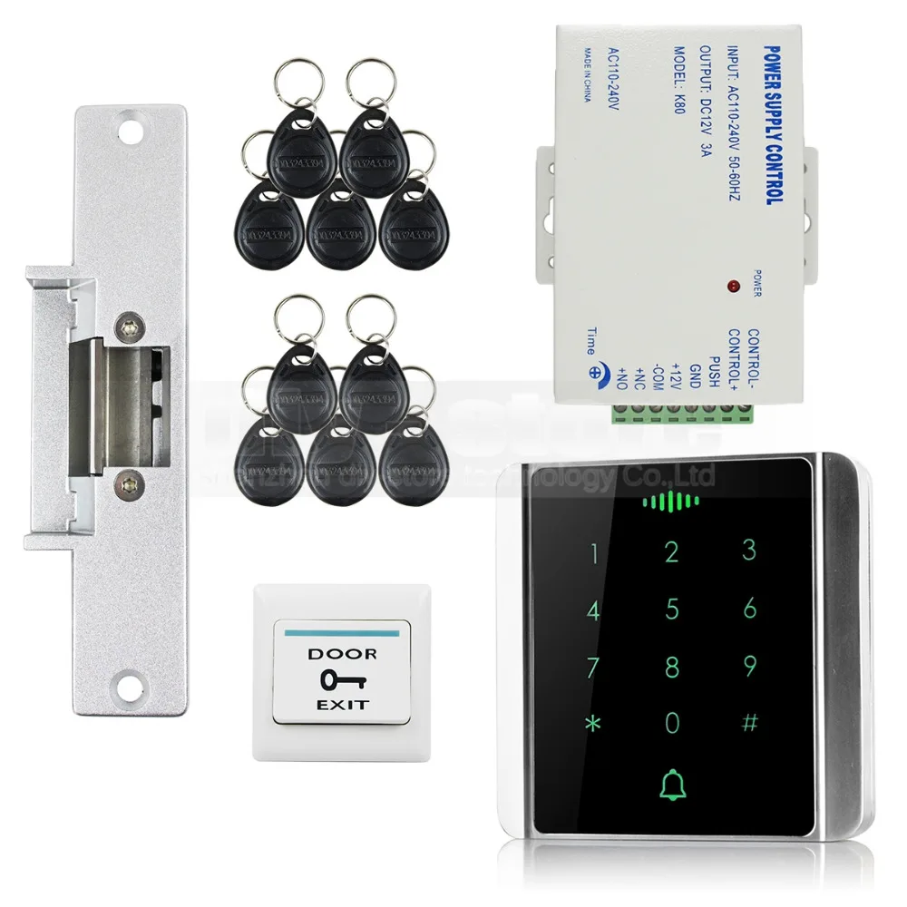 

DIYSECUR 125KHz RFID считыватель Пароль Клавиатура + Электрический замок доступа Система безопасности комплект