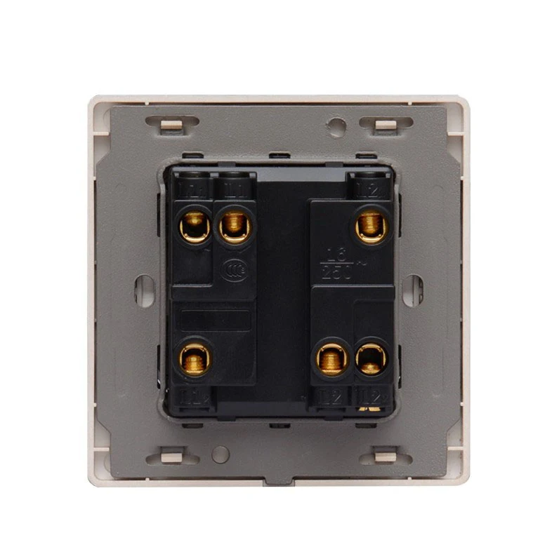 

Golden Color Wall Switch, 2 Gang 2 Way, Light Switch, AC 110~250V