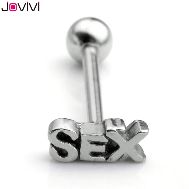 Jovivi 14Ga(1,6 мм) Percing Labret бар кольцо для губ из нержавеющей стали серебро/золото Секс взрывной леверированный язык ювелирные кольца для пирсинга