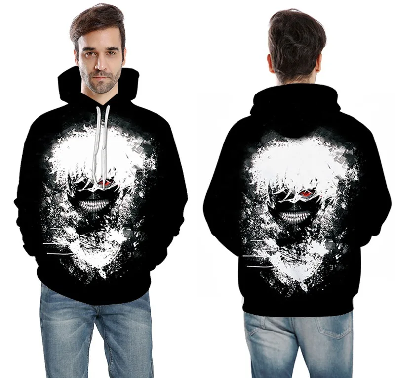 New Animation Tokyo Ghoul Kaneki Ken Anime Hoody Hoodies Sweatshirt Thick Cosplay Coat Jacket Costume Clothing | Мужская одежда