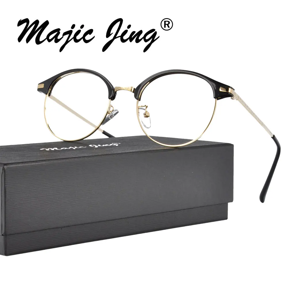 

Magic Jing full rim retro unisex TR&metal prescription spectacles myopia eyewear eyeglasses RX optical frames T6485