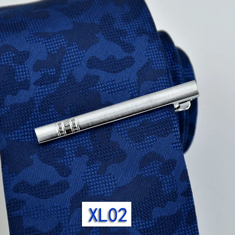XL02 Простой металлический Серебряный зажим для галстука для мужчин Свадебный галстук застежка зажим для галстука джентльмен галстук бар блестящая резинка булавка для мужчин s подарок Hanukka - Окраска металла: XL02