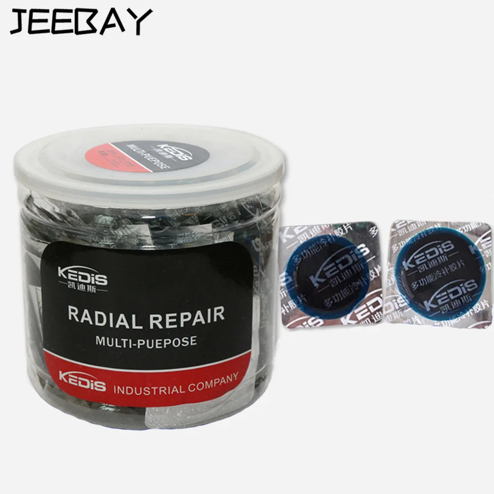 Портативный набор ремонтных инструментов для шин мотоциклов и автомобилей, включающий 36 штук супер клейких резиновых заглушек размером 75x75 мм.