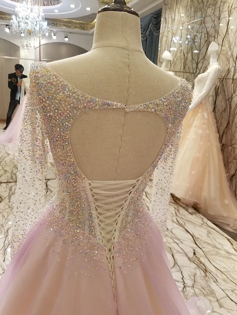 Блестящие вечерние платья Длинные 2018 корсет с бисером сзади топ длинными