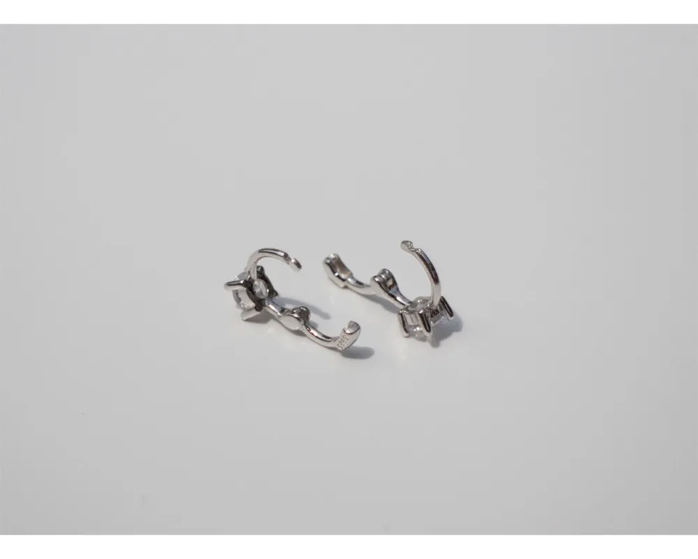 Серьги из стерлингового серебра 925 пробы, модные серьги из циркония, мини серьги с пряжкой, милые тренды, дикие мужские и женские серебряные ювелирные изделия для мальчиков и девочек