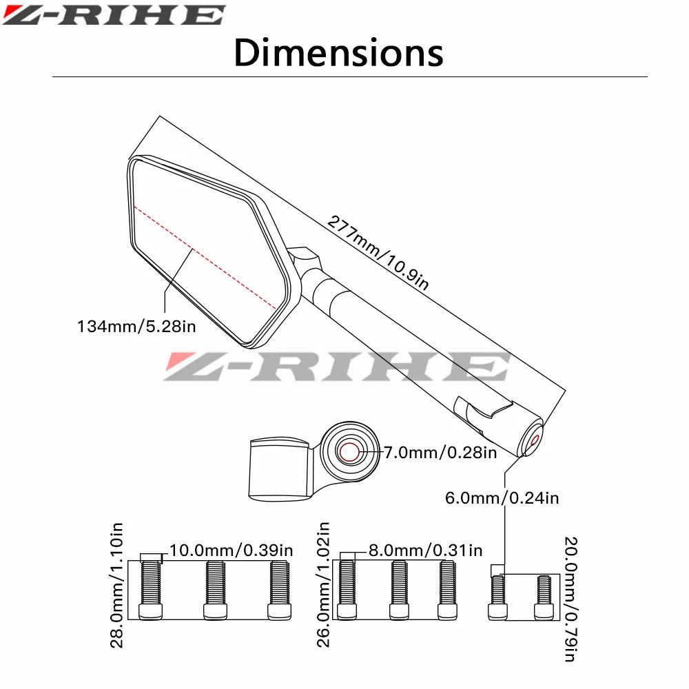 Aluminum motorcycle rearview mirror FOR YAMAHA FZ600 FZ1000 XJ6 XJR1200 XJR1300 V-MAX and other models/1 pairs free shipping | Автомобили