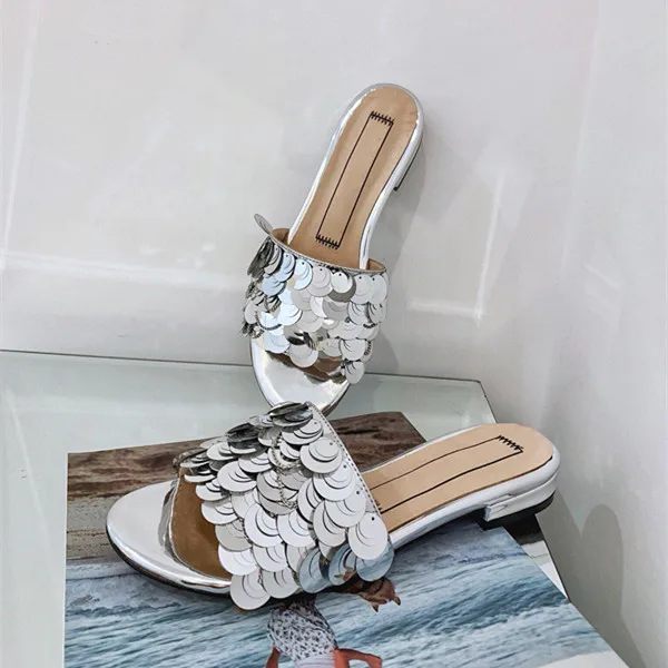 Zapatos De Mujer Новинка 2019 года обувь из коровьей кожи женские шлепанцы Украшенные
