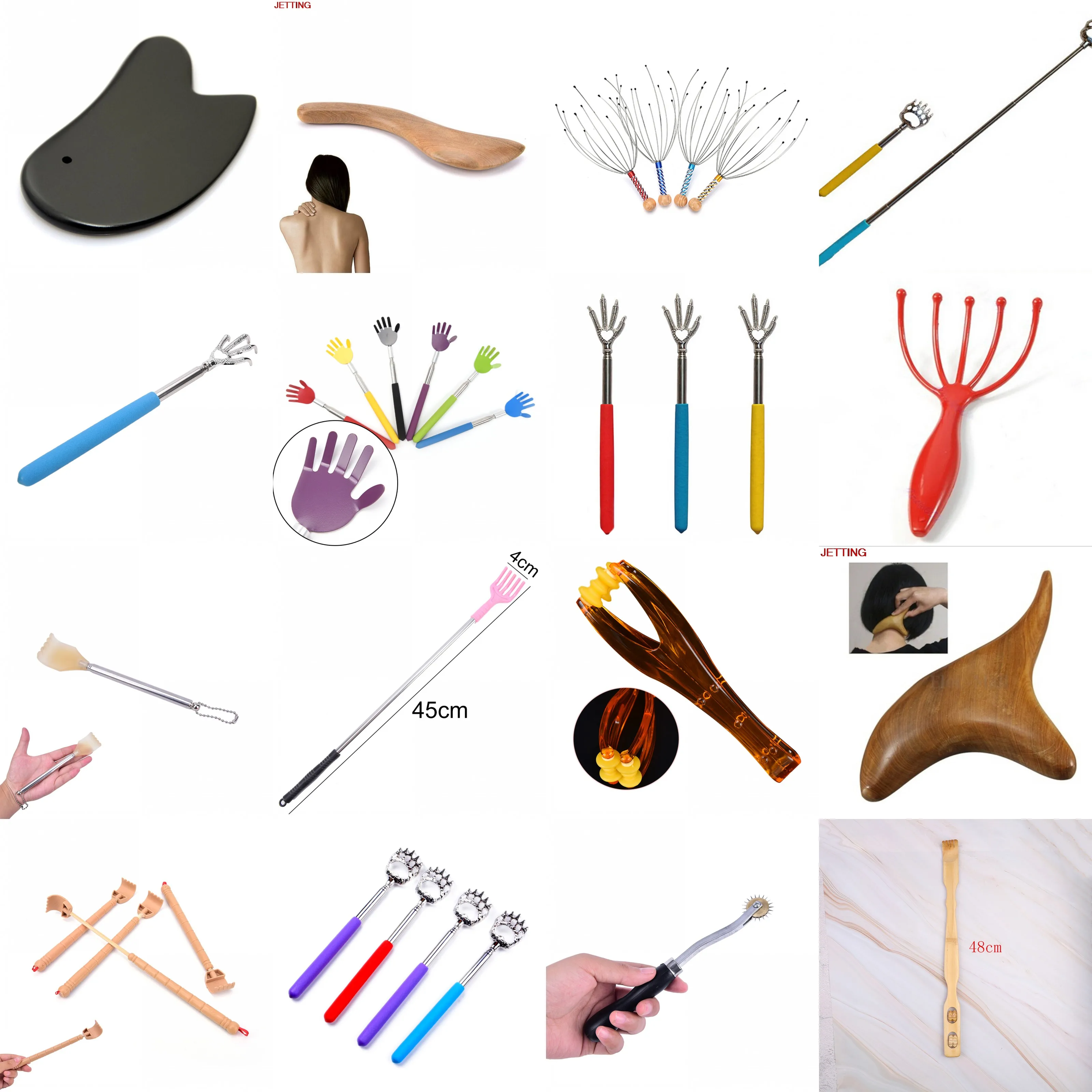 

1Pc Practical Pocket Scratching Massage Kit Bear Claw Back Scratcher Massage Handy Stainless Pen Clip Back Scratcher Telescopic