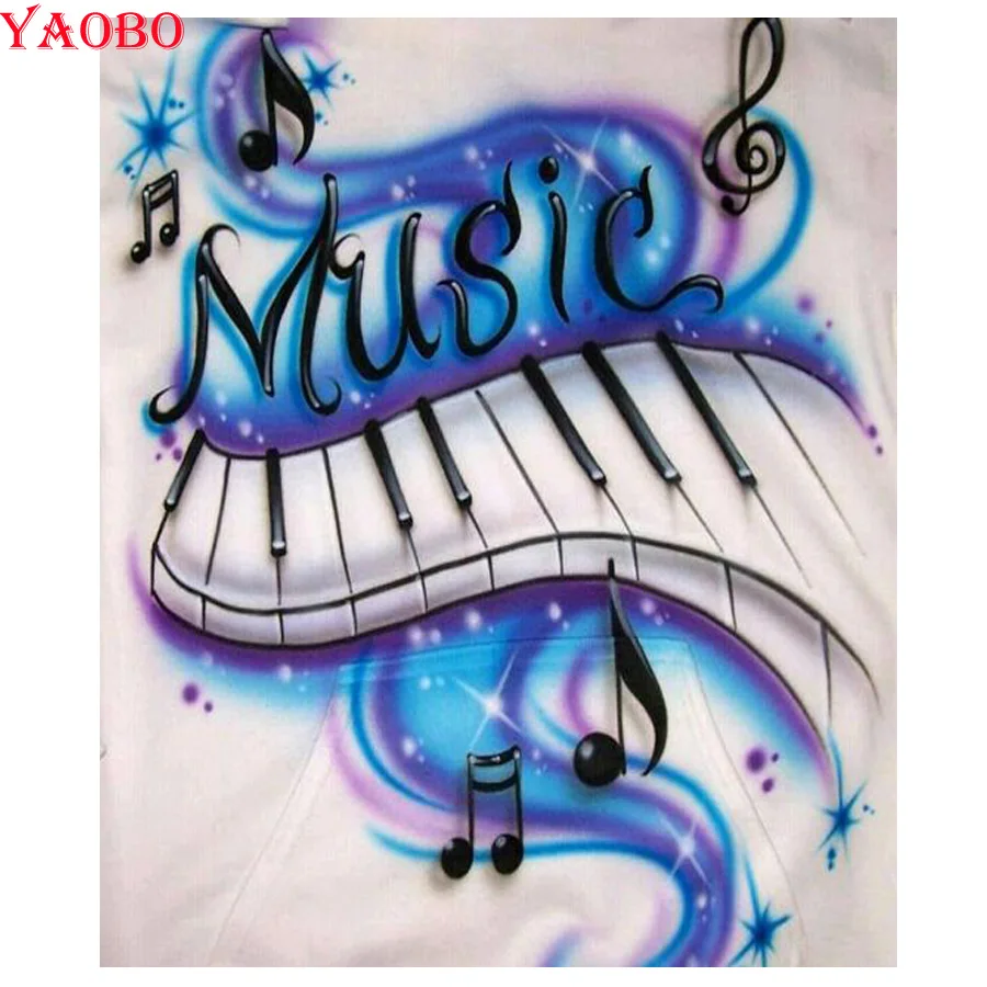 

3d diy embroidery Diamond painting music instrument,piano full square round drill rhinestone pictures mosaic wall sticker decor