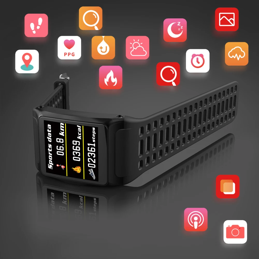 ALANGDUO Z01 Смарт часы OLED цветной экран изображение дисплей монитор сердечного ритма
