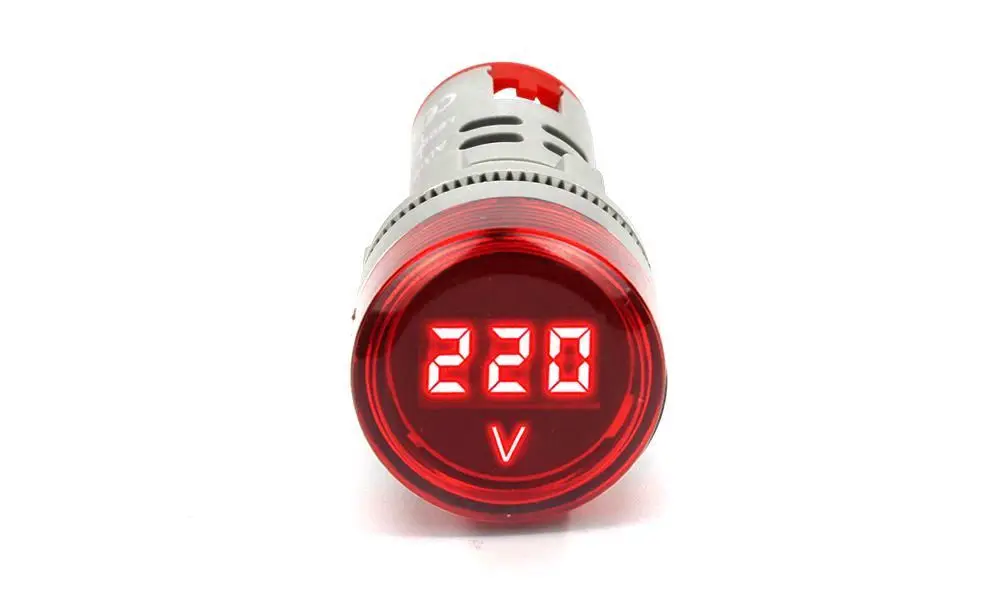 Мини светодиодный цифровой Дисплей вольтметр переменного тока 60 V-500 V Цифровой Дисплей индикатор диафрагмы 22 мм сигнальная лампа