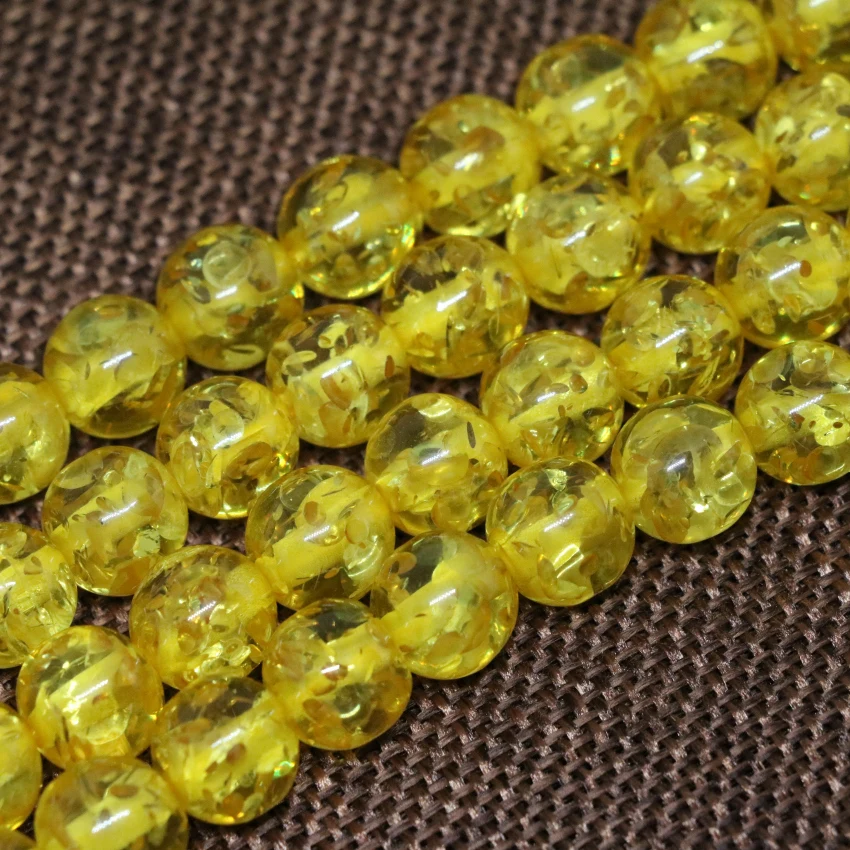 

Gold-color yellow popcorn resin beeswax 5mm 6mm 8mm 10mm round loose beads hot sale spacer accessories jewelry making 15inch B47