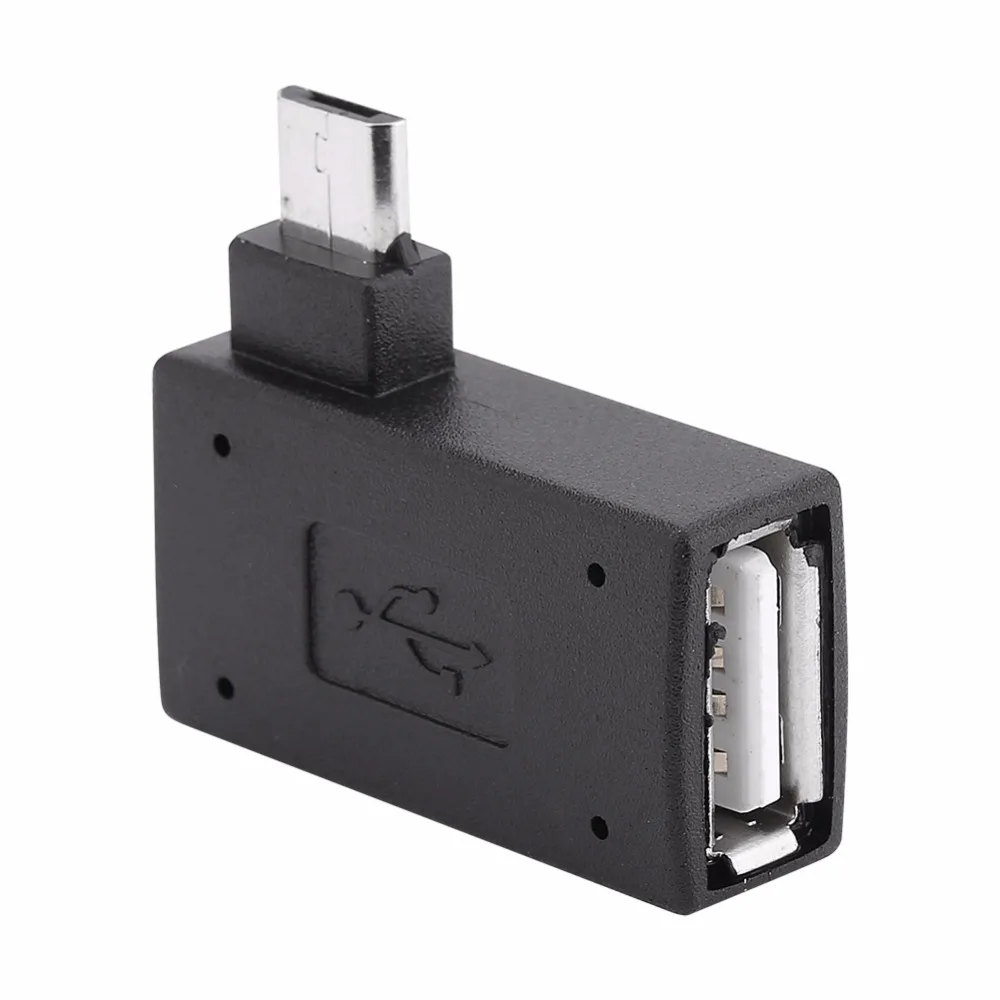 10 шт./лот микро адаптер USB 2 0 гнездо-штекер OTG источник питания 2018 порт 90 градусов