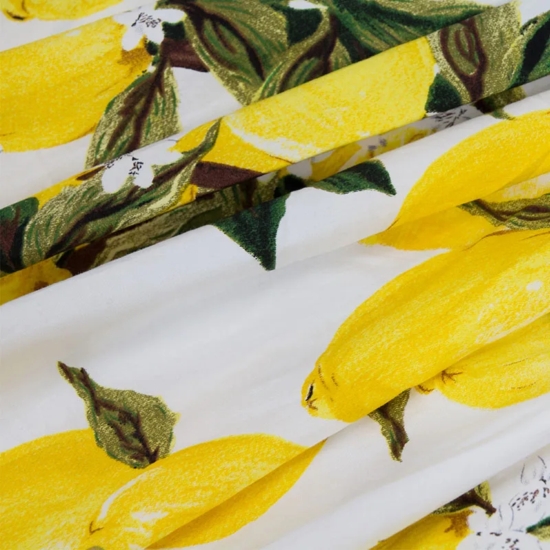 Женское модельное платье с коротким рукавом новое модное пляжное принтом лимона