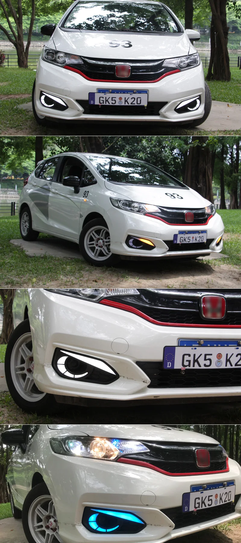 SNCN 2 шт. светодиодный светильник дневного света для Honda Fit Jazz автомобильные аксессуары водонепроницаемый 12 В DRL светодиодный противотуманный фонарь украшение