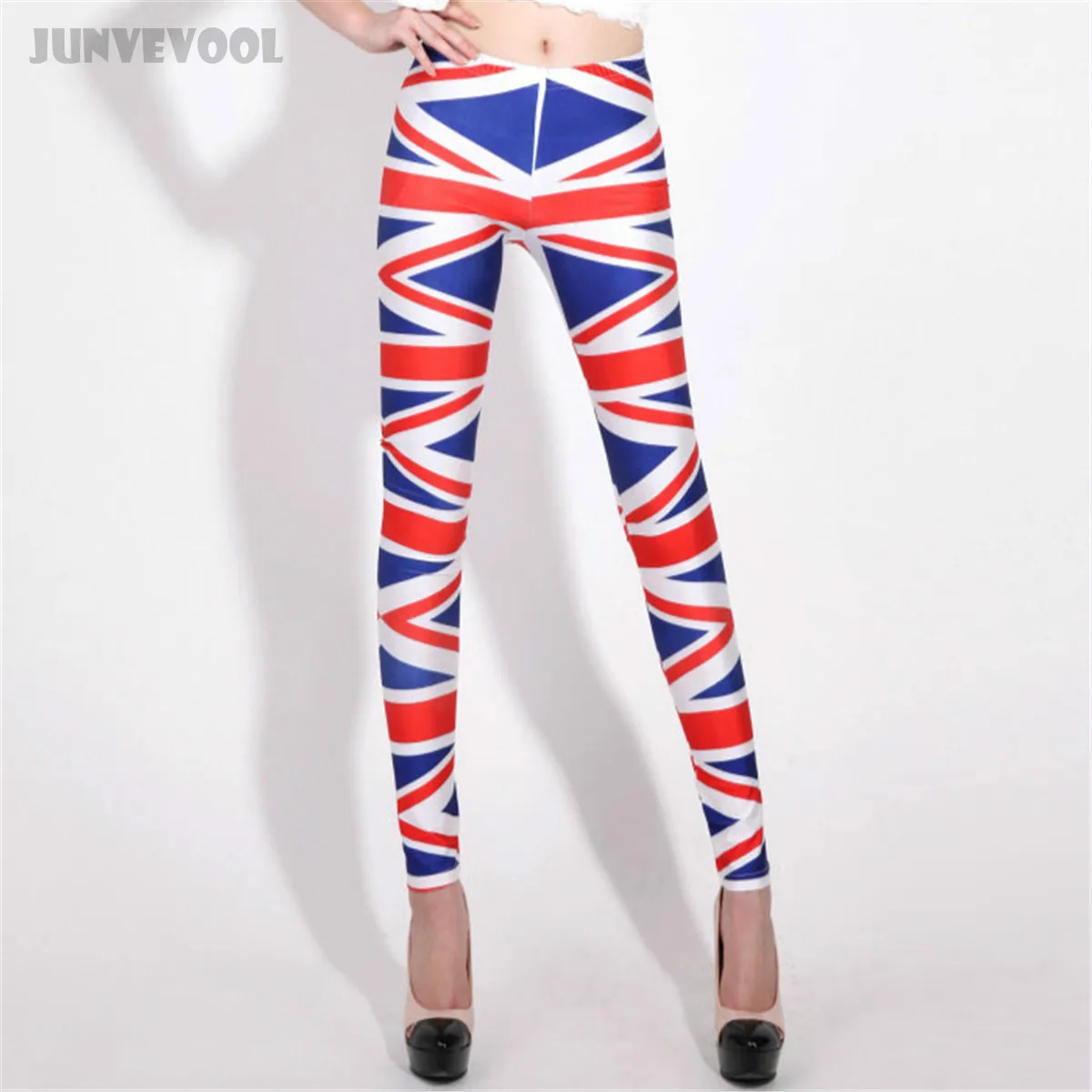 Для фитнеса британский флаг брюки женские полосатые печатные 3D графический