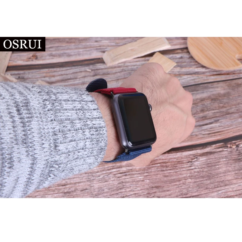 Ремешок для Apple watch band 4 44 мм 40 спортивный тканый нейлоновый браслет correa 42 38 Iwatch 3 2 1