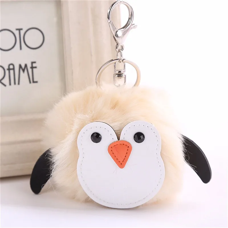 Авто брелок 10 см Симпатичные Пингвины Подвеска Для женщин держатель помпонами