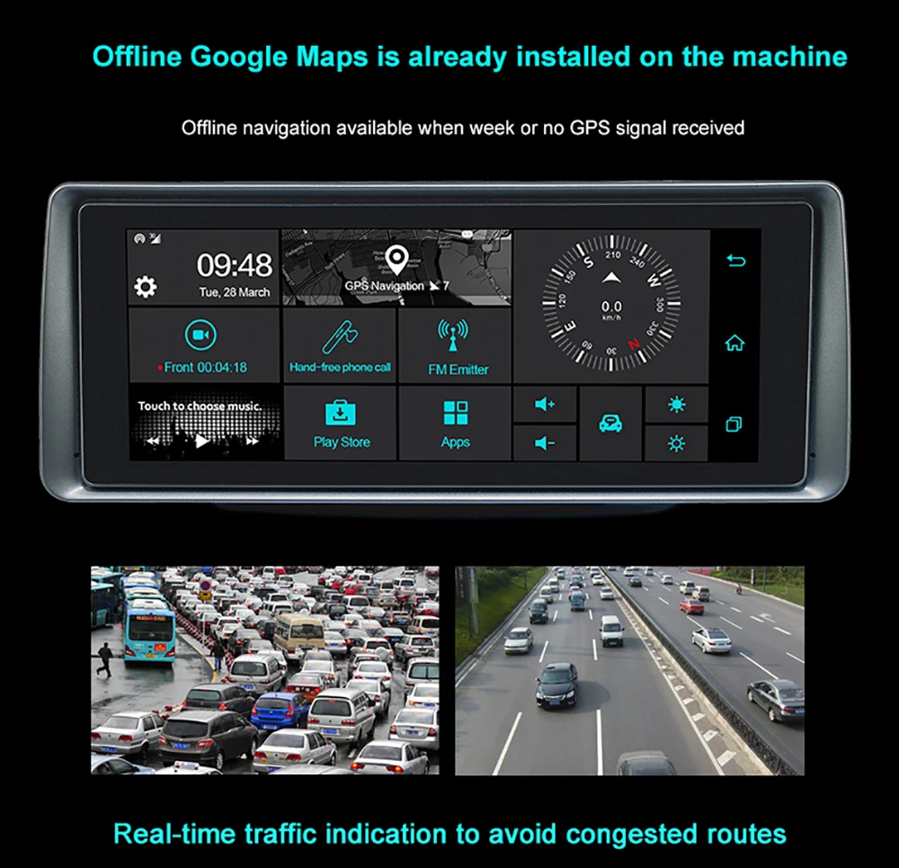 YAZH Новинка 6,86 дюймов Автомобильный видеорегистратор Камера gps навигация Android 5,0 на тире видео Поддержка резервного копирования camear опционально