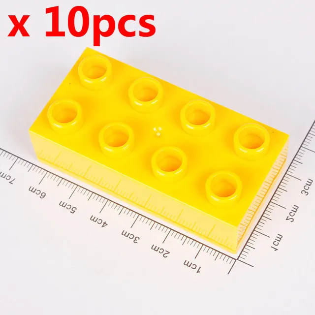 Diy-R504-4x10pcs Большой размер DIY Duploe Happy House аксессуары строительные блоки фигурка животного двора кирпичи дублированные игрушки для детей - Цвет: Diy-R504-4x10pcs