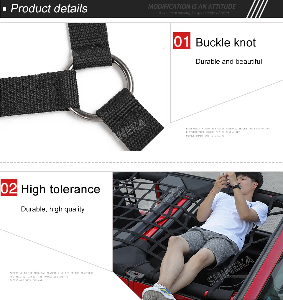 SHINEKA для Jeep Wrangler JK JL 2007- Автомобильный багажник Багажник на крыше грузовая корзина Trail Net для Wrangler JK JL аксессуары