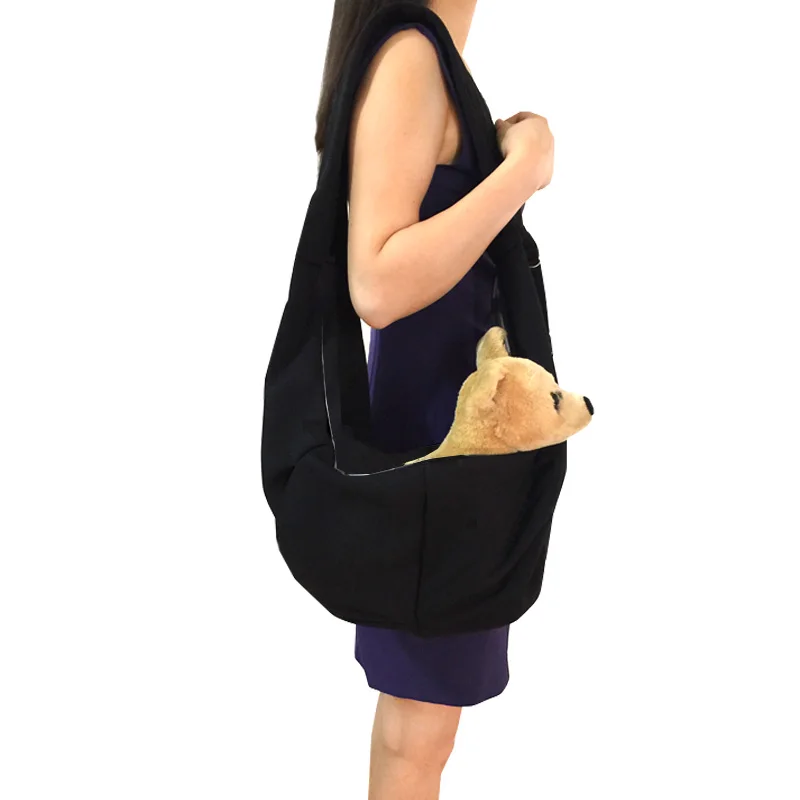 

Black Top Quality Cotton Sling Pet Dog Cat Puppy Carrier Bag Single-shoulder Pet Bag Slings Dog Carrier Medium Size