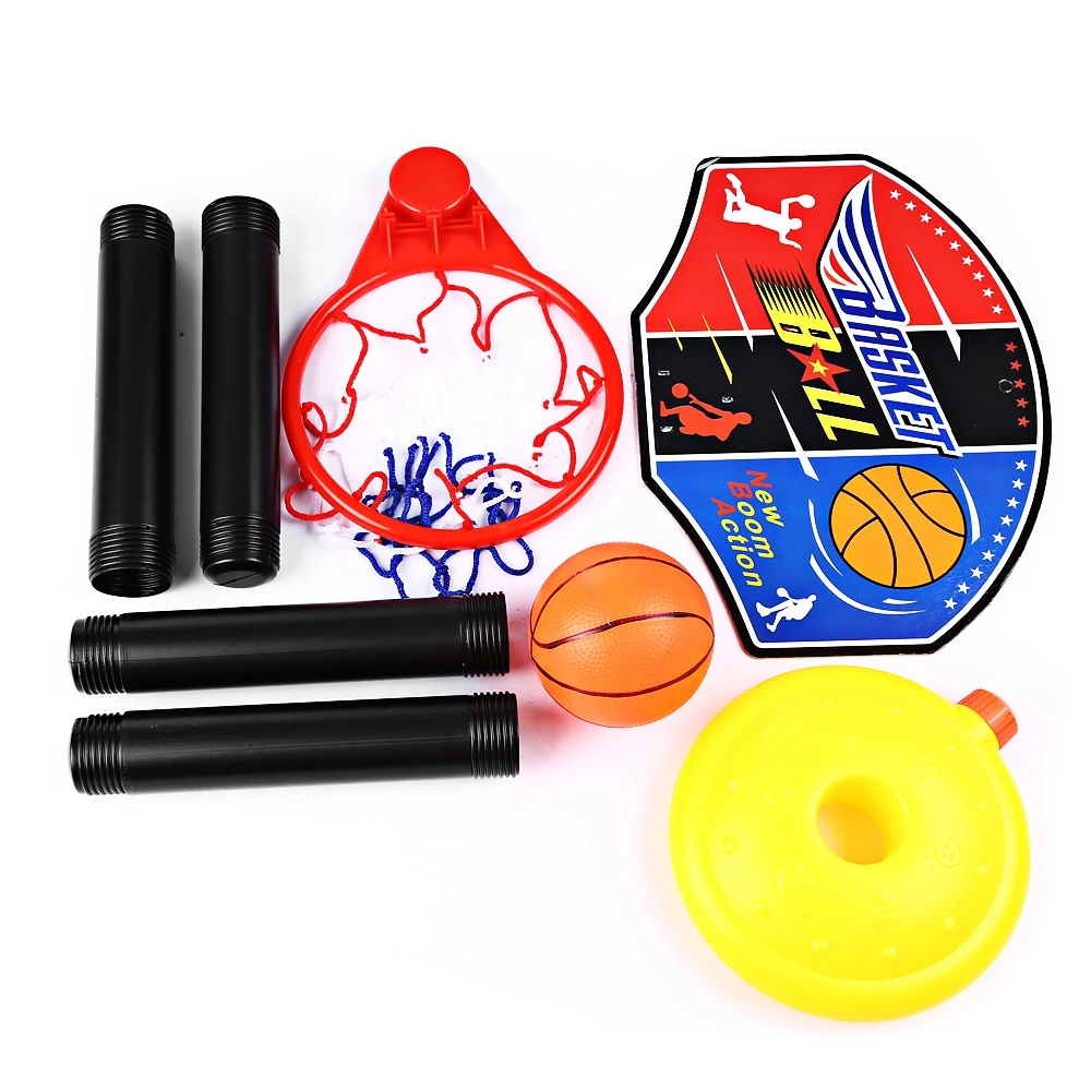 2PCS/Set Indoor Outdoor Super Adjustable Basketball Stand Sport Set Kid Fitness Toy with Inflator Ball Backboard Kit |