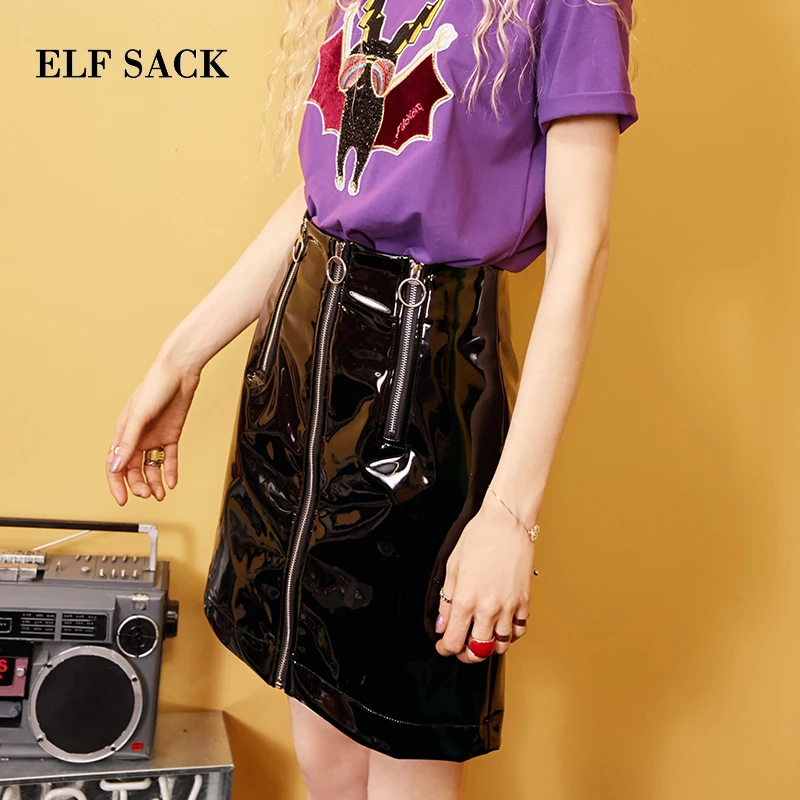 Женская Повседневная юбка ELFSACK однотонная трапециевидная длиной до колена из