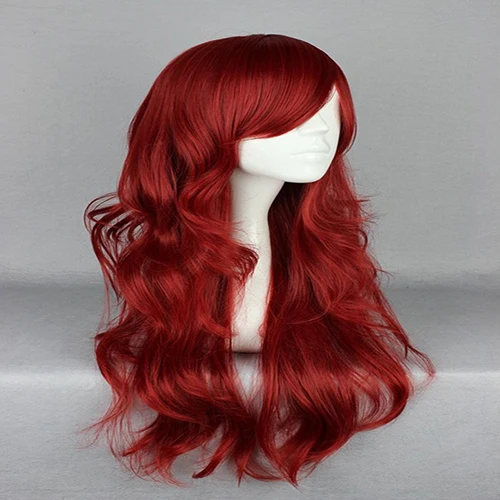 burgundy HAIRJOY синтетические волосы на молнии 70 см длинные волнистые Harajuku Лолита косплей парик 18 цветов - Цвет: burgundy