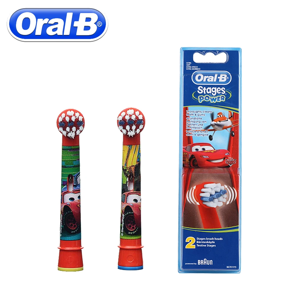 2 шт./упак. Oral B головки для детской электрической зубной щетки EB10 зубные с мягкой