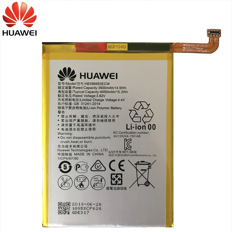 Huawei оригинальный телефон Батарея HB396693ECW для huawei Коврики 8 NXT AL10 TL00 CL00 DL00 замены