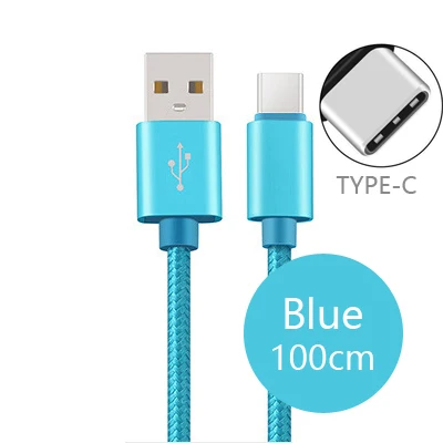 1mBlue 1 м/3 фута, USB 3,1 type C синхронизация данных и зарядка для samsung Galaxy A320 A520 A720 USB-C кабель для зарядки A3 A5 A7 Tab ProS W700 - Цвет: 1mBlue